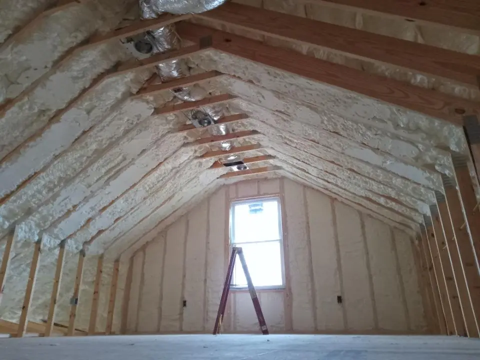 Spray foam roofing application for Crawl Space Insulation project in Menomonee Falls